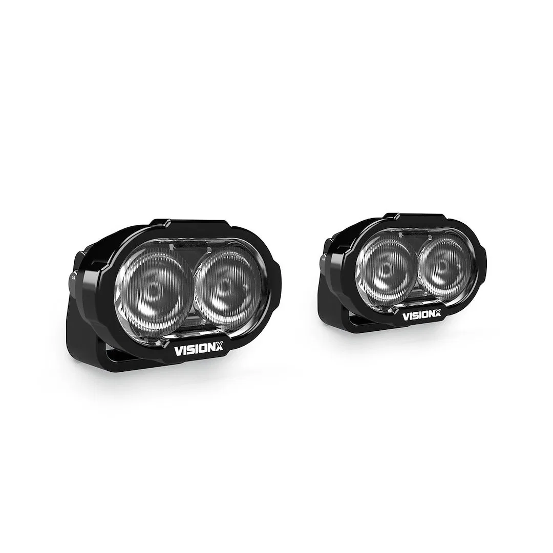 DURA2-DL2CBKIT – VISION X Driving/ Fog Light, LED Dual-Color DRL 2 CREE XPL2 HD LED 8 Watt Bulb Rectangular 32 Watt A...